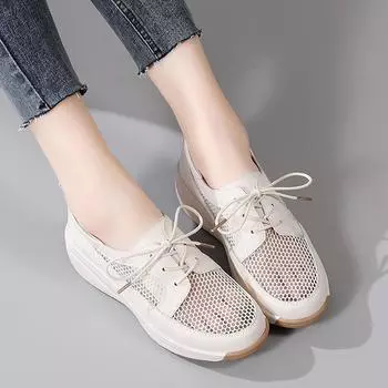 Летние женские кроссовки, лоферы на платформе, повседневная элегантная дышащая женская спортивная обувь на толстой подошве для девочек, большие размеры EU: 35 чёрный