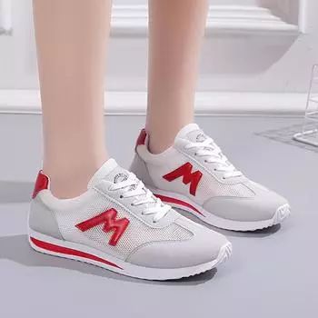 Летние женские кроссовки, обувь на платформе, сетчатая дышащая кожаная лоскутная повседневная спортивная обувь, женские уличные кроссовки для бега и ходьбы 35 чёрный