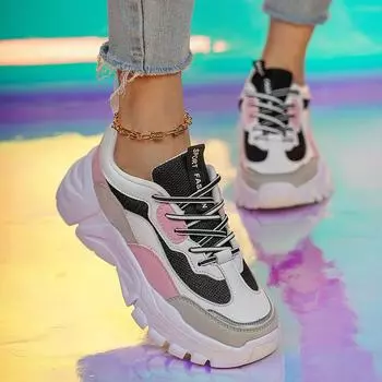 Женские кроссовки повседневные школьные кроссовки для девочек легкие кроссовки черные розовые белые большие размеры EU: 36 чёрный