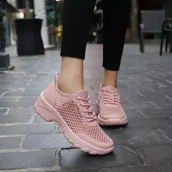 Летние женские кроссовки, повседневная уличная школьная обувь, легкие кроссовки для девочек, черные, розовые, белые, большие размеры EU: 36 чёрный