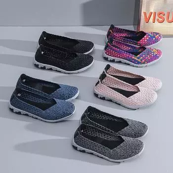 Летние женские кроссовки, удобные повседневные лоферы на плоской подошве для медсестер, мягкие пляжные прогулочные спортивные туфли, легкие слипоны EU: 35