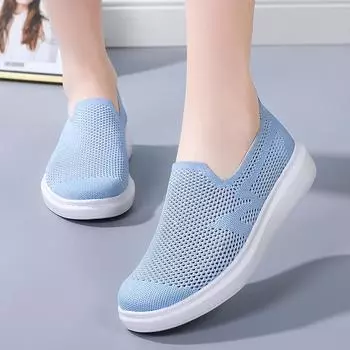 Летние женские кроссовки, удобные повседневные лоферы на плоской подошве для медсестер, мягкие пляжные прогулочные спортивные туфли, легкие слипоны EU: 35 фиолетовый