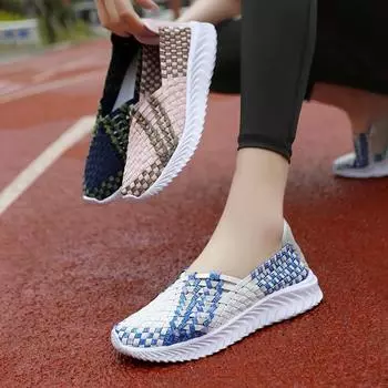 Летние женские кроссовки, удобные повседневные лоферы на плоской подошве для медсестер, мягкая пляжная прогулочная спортивная обувь EU: 35
