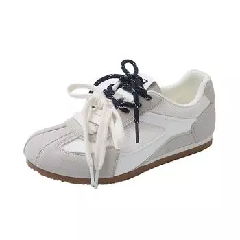 Летние женские кроссовки в балетном стиле 2025 года - Сетчатые дышащие белые повседневные для бега, универсальные кроссовки 35 грязно-белый