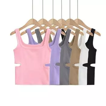 Летние женские майки без рукавов, тонкие повседневные белые майки, черная футболка, базовая трикотажная футболка S розовый