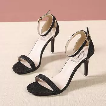 Летние женские модные цветные туфли на высоком каблуке с острым носком, уличное повседневное праздничное платье, женские туфли на высоком каблуке 34 чёрный