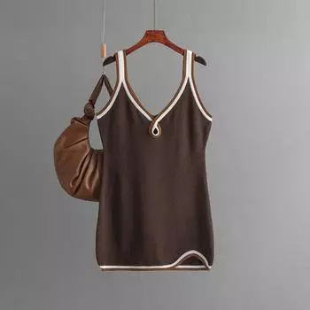 Летние женские модные однотонные сексуальные платья с V-образным вырезом и узким низом One size зелёный