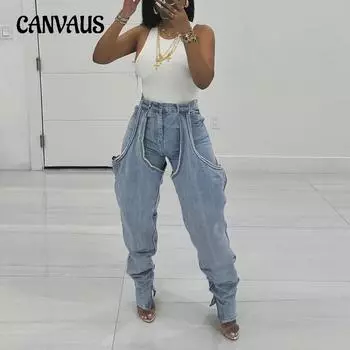 Летние женские модные повседневные уличные сексуальные джинсы с высокой талией для похудения S светло-синий