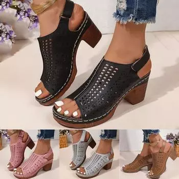 Летние женские мягкие домашние сандалии для дома с мягкой подошвой, серебристые, для девочек, на высоком каблуке, черные, на высоком каблуке для женщин 36 чёрный