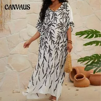 Летние женские накидки больших размеров, богемное длинное платье, пляжное накидка для отдыха на море, верхняя одежда для плавания, рубашка One Size белый