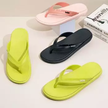 Летние женские нескользящие пляжные шлепанцы с толстой подошвой из ПВХ, сандалии для отдыха на открытом воздухе для родителей и детей 36-40