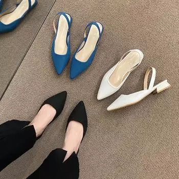 Летние женские новые сексуальные ретро однотонные каблуки из искусственной кожи туфли на открытом воздухе для банкета вечеринки остроносые туфли модные сандалии большого размера 42 37 грязно-белый