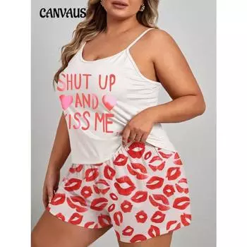 Летние женские пижамы больших размеров, повседневные милые домашние сексуальные подтяжки, шорты, домашний костюм