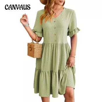 Летние женские платья с v-образным вырезом, жаккардовые талии, плиссированные платья S чёрный