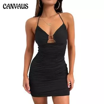 Летние женские платья Женские юбки Сексуальные платья с бретельками на шнуровке Юбки с полой упаковкой Хип-платье S розовый