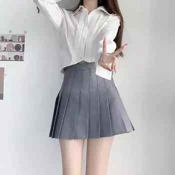 Летние женские плиссированные юбки, женские мини-юбки, юбки с высокой талией, милые корейские юбки для девочек XS