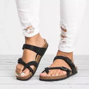 Летние женские пляжные сандалии на платформе, тапочки с открытым носком 35 чёрный