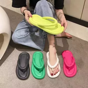 Летние женские пляжные шлепанцы на плоской подошве, сандалии и тапочки 36-37 белый