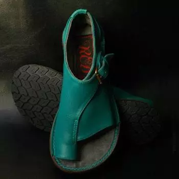 Летние женские повседневные сандалии большого размера с пряжкой на плоской подошве 42EU/CN43 синий