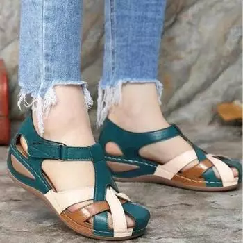 Летние женские римские сандалии, женская модная обувь на платформе, женские уличные сандалии на танкетке, женская пляжная обувь, большие размеры 43 38