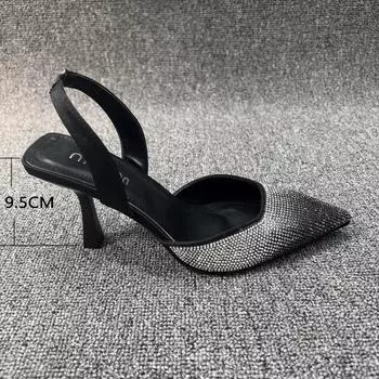 Летние женские сандалии Baotou, женские модные блестящие туфли-лодочки на тонком каблуке, удобные туфли для отдыха на открытом воздухе 37