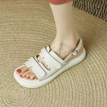 Летние женские сандалии для отдыха на плоской платформе Krazing Pot из микрофибры с открытым носком на низком каблуке