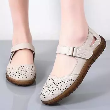 Летние женские сандалии Essentials бежевые туфли Mary Jane Beach Flat Shoes с закрытым носком повседневные мягкие прогулочные сандалии для девочек больших размеров EU:35 чёрный