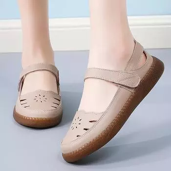 Летние женские сандалии Essentials, пляжные дышащие туфли Мэри Джейн на плоской подошве, повседневные мягкие прогулочные сандалии с закрытым носком для девочек, большие размеры EU:35 чёрный