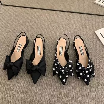 Летние женские сандалии, модные сандалии на низком каблуке, женская обувь, элегантные модные туфли-лодочки с острыми ремешками для вечеринок 35 чёрный