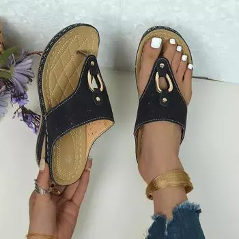 Летние женские сандалии на плоской подошве тапочки из искусственной кожи шлепанцы с пряжкой на ремне женские туфли новые римские модные женские шлепанцы женские 36