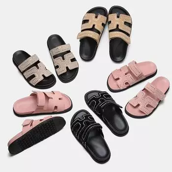 Летние женские сандалии на толстой подошве с липучками от Yinyin – повседневные слипоны для отдыха на открытом воздухе 36