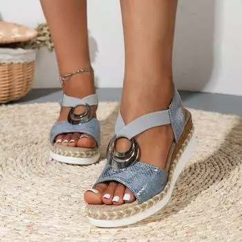 Летние женские сандалии однотонные босоножки на среднем каблуке для пляжа 36 белый