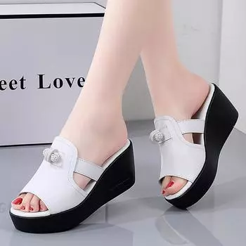 Летние женские сандалии Ортопедические сандалии премиум-класса с открытым носком 35 чёрный