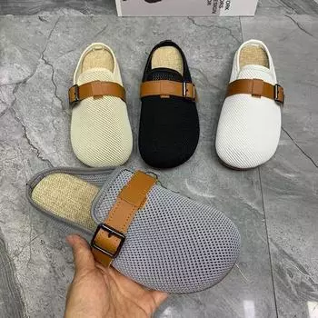 Летние женские сандалии, сетчатые повседневные тапочки на плоской подошве, модные женские туфли размера Plsu