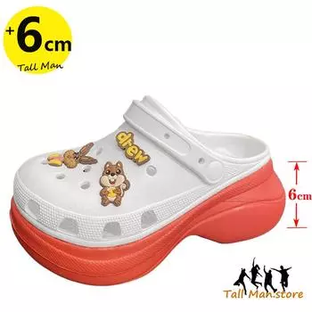 Летние женские сандалии тапочки на толстой подошве с повышенным нескользящим каблуком модные туфли на платформе с отверстиями пляжная обувь 35