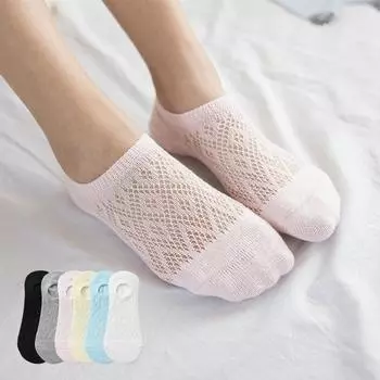 Летние женские сетчатые ажурные неглубокие носки, сетчатые низкие носки-лодочки, дышащие тонкие невидимые носки розовый