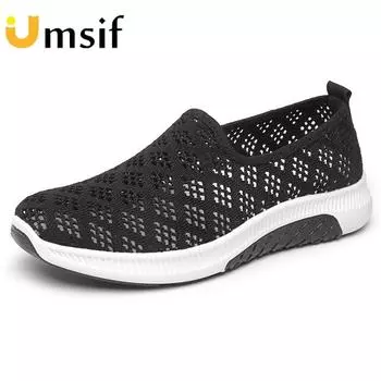 Летние женские сетчатые кроссовки, дышащие повседневные кроссовки с мягкой подошвой 35 чёрный