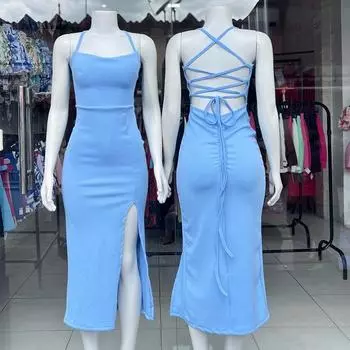 Летние женские сексуальные подтяжки спинки длинное пляжное платье Spice Girl сексуальные платья Longos женская одежда для взрослых сексуальные ночи L синий