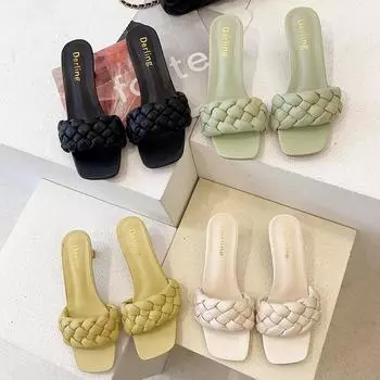 Летние женские шлепанцы на высоком каблуке 6 см, кожаные шлепанцы, шлепанцы на платформе, женские шлепки, роскошная реплика, дизайнерская роскошная обувь 41 бежевый