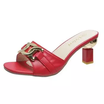 Летние женские шлепанцы, сандалии, женская обувь с золотой металлической цепочкой, женские модные повседневные шлепанцы, домашние шлепанцы, Zapato Mujer 36