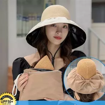 Летние женские шляпы-ведра, модные большие поля, складные, сплошные, солнцезащитные шляпы, козырьки для пляжа, рыболовные кепки для путешествий