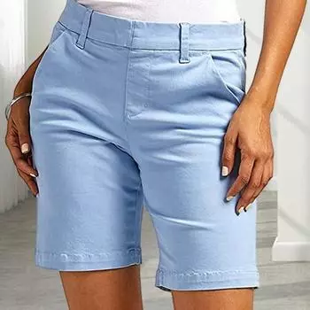 Летние женские шорты облегающего кроя, прямые, длиной до колена, спортивные, однотонные, с карманами, высокая талия, повседневные XXL кирпич красный