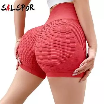 Летние женские шорты с высокой талией, леггинсы для фитнеса и тренировок, быстросохнущие однотонные узкие короткие брюки