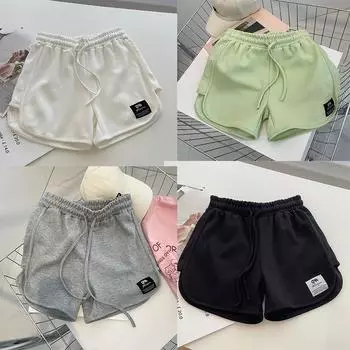 Летние женские шорты, шорты с веревкой, винтажные широкие шорты с вышивкой, спортивные шорты M белый