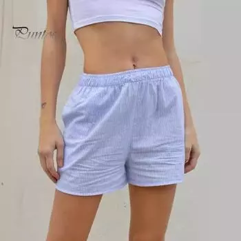 Летние женские шорты в клетку с принтом, эластичные, с высокой талией, мягкие дышащие, с боковыми карманами, повседневная домашняя одежда, пижамные шорты, пляжные шорты для отпуска, спортивные S чёрный