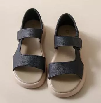 Летние женские спортивные сандалии на толстой подошве, женские удобные повседневные кожаные туфли на плоской подошве с мягкой подошвой, большие размеры 35-42 42 белый