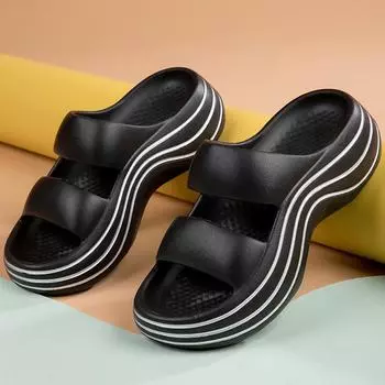 Летние женские спортивные сандалии сахарного цвета с увеличенной толстой подошвой, пляжные женские домашние тапочки 36/37 белый