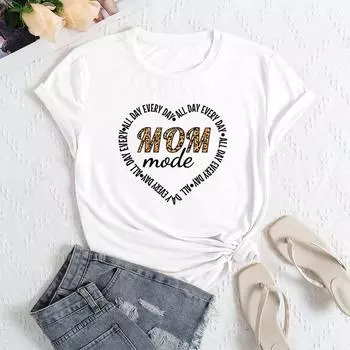 Летние женские свободные повседневные хлопковые футболки с короткими рукавами и принтом «Любовь» с круглым вырезом S белый