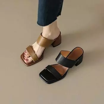 Летние женские тапочки-гладиаторы, модные элегантные пляжные шлепанцы с открытым носком, обувь для отпуска, женское праздничное платье, сандалии на высоком каблуке 35