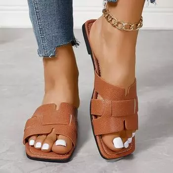 Летние женские тапочки, модные пляжные туфли на плоской подошве 2024 года, новые повседневные сандалии, платья, шлепанцы с открытым носком, шлепанцы Mujer Zapatos 36 чёрный